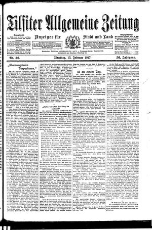 Tilsiter allgemeine Zeitung vom 13.02.1917