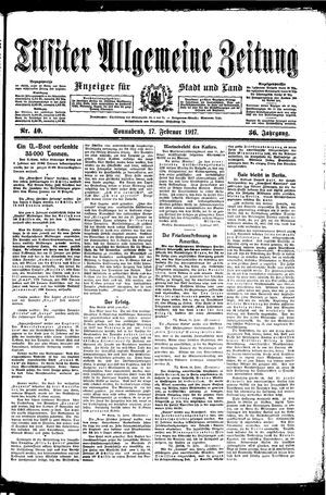 Tilsiter allgemeine Zeitung vom 17.02.1917