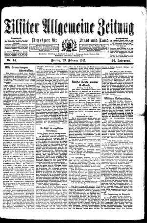 Tilsiter allgemeine Zeitung on Feb 23, 1917
