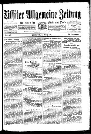 Tilsiter allgemeine Zeitung vom 03.03.1917