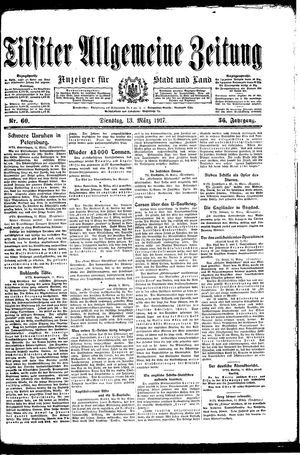 Tilsiter allgemeine Zeitung on Mar 13, 1917