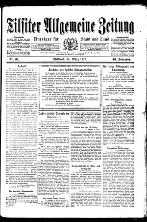 Tilsiter allgemeine Zeitung vom 14.03.1917