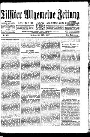 Tilsiter allgemeine Zeitung vom 23.03.1917