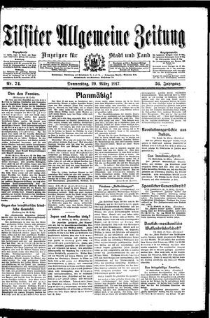 Tilsiter allgemeine Zeitung vom 29.03.1917