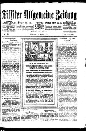 Tilsiter allgemeine Zeitung on Apr 4, 1917