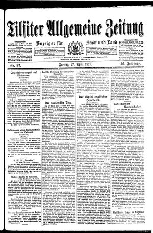 Tilsiter allgemeine Zeitung vom 27.04.1917