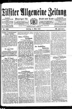 Tilsiter allgemeine Zeitung vom 04.05.1917
