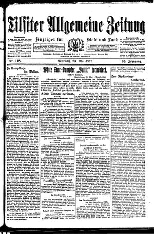 Tilsiter allgemeine Zeitung on May 23, 1917