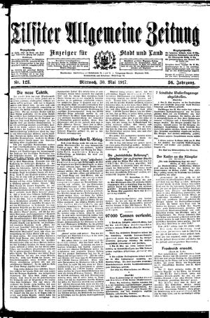Tilsiter allgemeine Zeitung on May 30, 1917