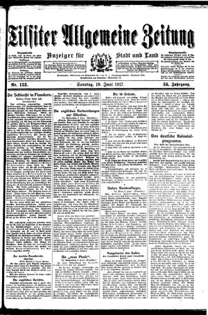Tilsiter allgemeine Zeitung on Jun 10, 1917
