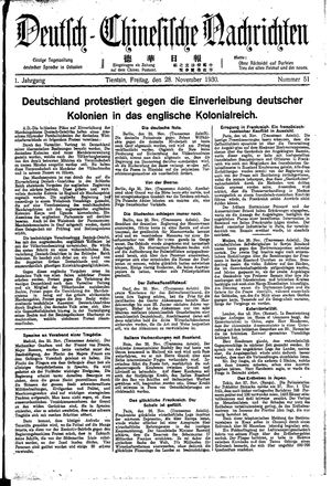 Deutsch-chinesische Nachrichten vom 28.11.1930