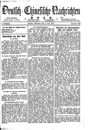 Deutsch-chinesische Nachrichten on Jun 3, 1931