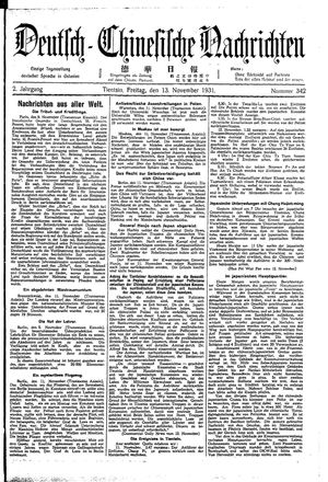 Deutsch-chinesische Nachrichten vom 13.11.1931