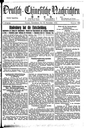 Deutsch-chinesische Nachrichten on Nov 19, 1932
