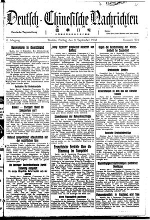 Deutsch-chinesische Nachrichten on Sep 8, 1933