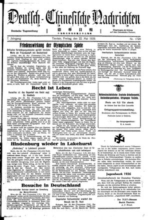 Deutsch-chinesische Nachrichten vom 22.05.1936