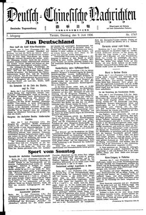 Deutsch-chinesische Nachrichten on Jun 9, 1936