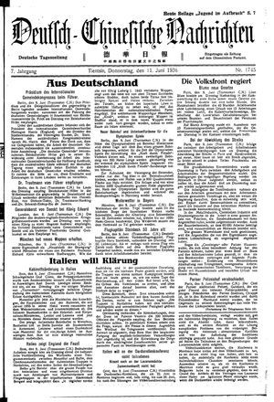 Deutsch-chinesische Nachrichten on Jun 11, 1936