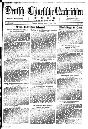 Deutsch-chinesische Nachrichten on Jul 3, 1936