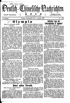Deutsch-chinesische Nachrichten on Aug 1, 1936
