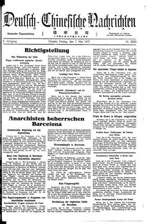Deutsch-chinesische Nachrichten on May 7, 1937