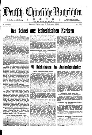 Deutsch-chinesische Nachrichten on Sep 2, 1938