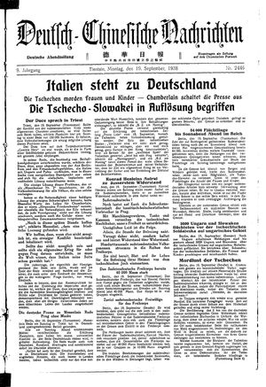 Deutsch-chinesische Nachrichten vom 19.09.1938