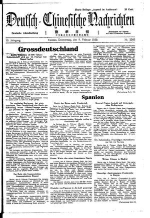 Deutsch-chinesische Nachrichten vom 09.02.1939