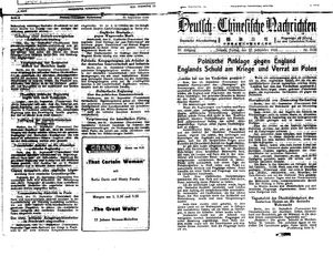 Deutsch-chinesische Nachrichten vom 22.09.1939