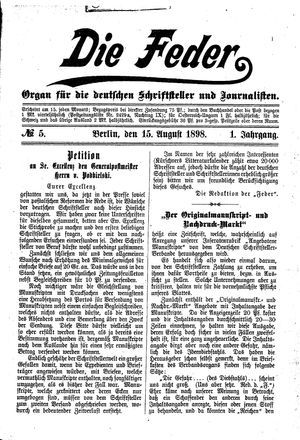 Die Feder on Aug 15, 1898