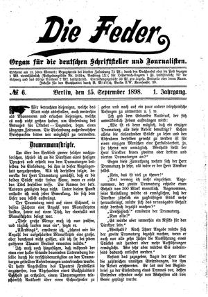 Die Feder on Sep 15, 1898