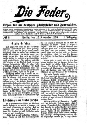 Die Feder on Nov 15, 1898