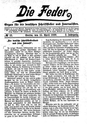 Die Feder on Apr 15, 1899