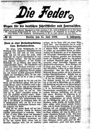 Die Feder on Jul 15, 1899
