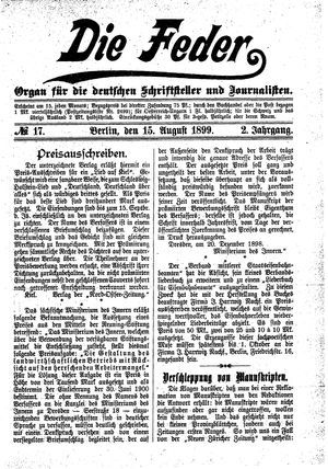 Die Feder on Aug 15, 1899