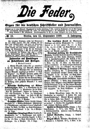 Die Feder on Sep 15, 1899