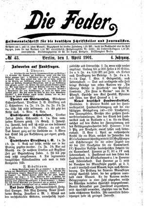 Die Feder vom 01.04.1901
