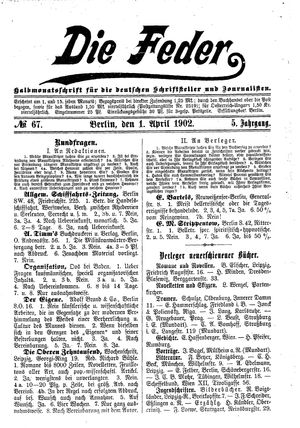 Die Feder vom 01.04.1902