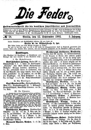 Die Feder vom 15.09.1902