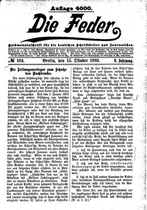 Die Feder vom 15.10.1903