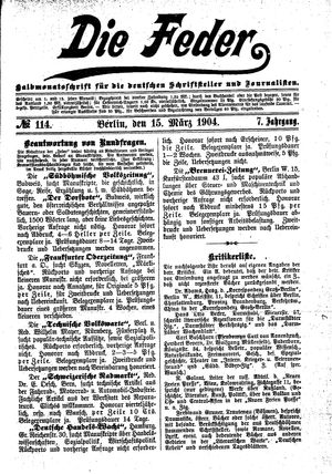 Die Feder vom 15.03.1904