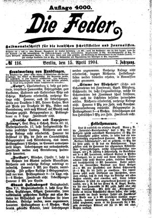 Die Feder vom 15.04.1904