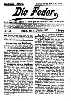 Die Feder on Oct 1, 1905