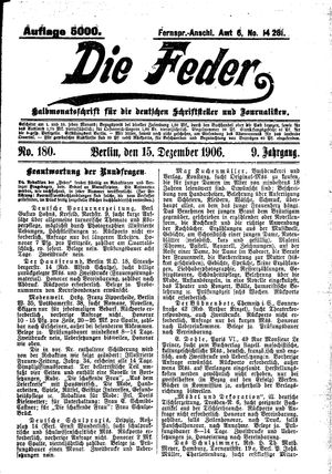 Die Feder vom 15.12.1906