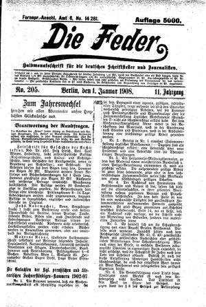 Die Feder on Jan 1, 1908