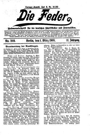 Die Feder vom 01.03.1908