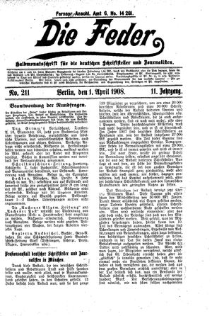 Die Feder on Apr 1, 1908