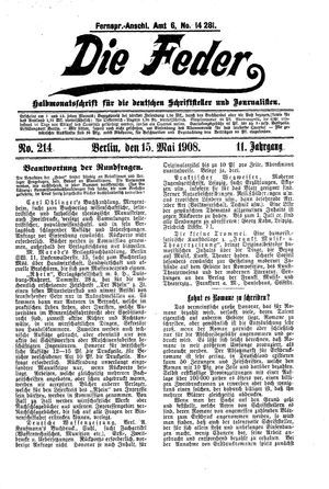 Die Feder vom 15.05.1908