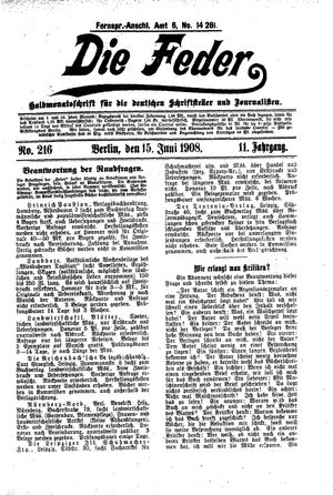 Die Feder vom 15.06.1908