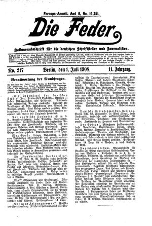 Die Feder vom 01.07.1908